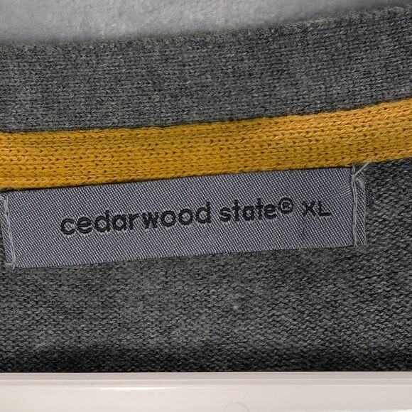 Cedarwood State Cardigan Mens Extra Large Gray Argyle Button Front Grandpa Work - Picture 5 of 5
